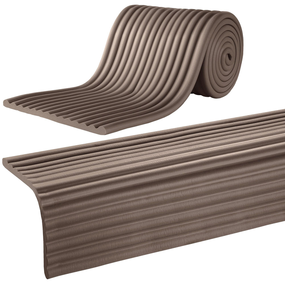MABOZOO walnut-seat-edge-cushion closeup shows soft edge protection for kids.
