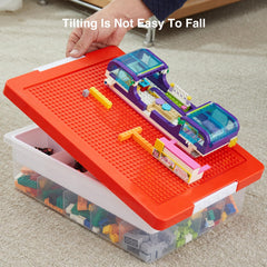 MACOPRO storage box with removable tray demonstrates organized brick compartments for easy sorting.