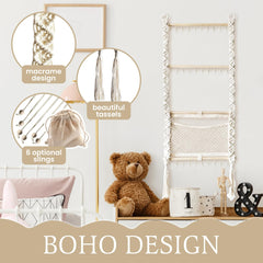 Macrame Headband Holder large capacity display stores up to 60 headbands.