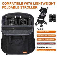 Mactso stroller travel bag with waterproof nylon protects stroller during rainy commutes.