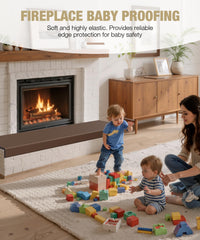 Magicheap 80-inch hearth cushion provides soft protection along the fireplace edge.