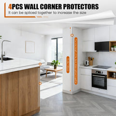 Adhesive corner protection guards high-traffic edges from bumps and scuffs.
