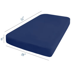 Magik & Kover 52x28-fit closeup shows perfect coverage for standard crib mattresses.