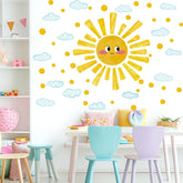 MagiMural Watercolor Sun Wall Sticker brightens nurseries with soft sun rays for a calming effect.