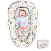 MAGINP baby lounger travel-ready with handles for easy moves between rooms and outings.