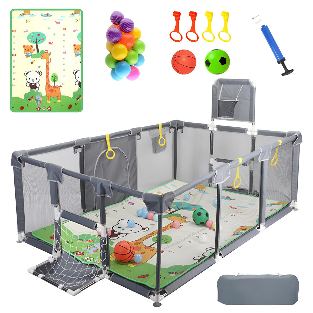 Magnelogy upgraded playpen foldable mat provides a soft, safe surface for toddlers at play.