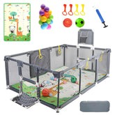 Magnelogy upgraded playpen foldable mat provides a soft, safe surface for toddlers at play.