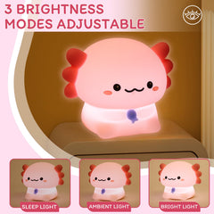 MAGOHMT Axolotl Night Light brightness modes provide diaper-change-ready illumination