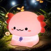 MAGOHMT Axolotl Night Light front view with gentle glow for bedtime