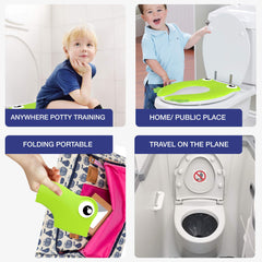 MAGTiMES Portable Folding Potty Seat for Kids – Non-Slip Silicone, Travel Green