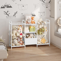 MAHANCRIS toy storage bookshelf keeps books accessible, encouraging independent cleanup.