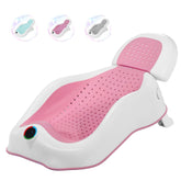 MAIKKB baby bath support with thermometer front view for safe newborn bathing.