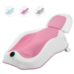 MAIKKB baby bath support with thermometer front view for safe newborn bathing.