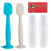MAIKKB baby diaper spatula with blue-beige case for clean cream application