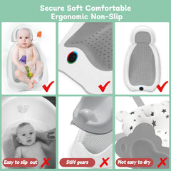 MAIKKB ergonomic baby bather curved design supports comfortable newborn lounging