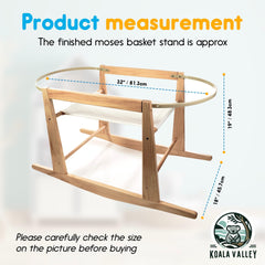 Mainefield Pacific Moses Basket Stand adjustable feet ensure stability for stationary or rocking use.