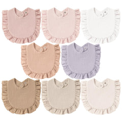 MairMore 8-pack bibs front view shows vibrant colors and drool protection.