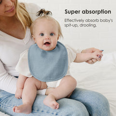 MairMore 8-pack bibs front fabric and absorbent backing keeps outfits dry during feeding