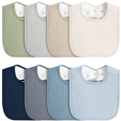 MairMore 8-pack bibs packaging shows gift-ready set and storage-friendly design