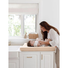 MairMore two-pack ivory and pink changing pad covers for versatile nursery styling