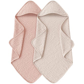 MairMore hooded baby towel ivory provides cozy warmth and quick drying after bath.