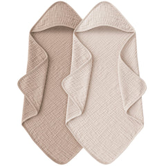 MairMore hooded muslin towel with plush post-bath comfort.