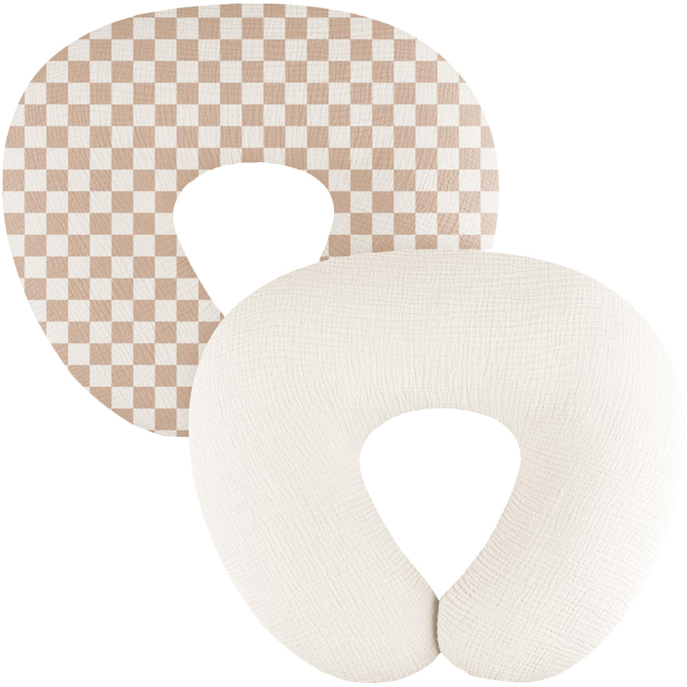 MairMore muslin nursing pillow cover pack front view showing soft cotton fabric