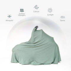 MairMore nursing cover used as stroller cover for on-the-go protection