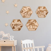 Maitys dinosaur wall art hexagon-dino-1 adds playful charm to kids' rooms