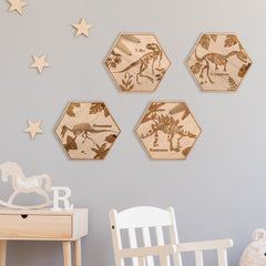 Maitys dinosaur wall art hexagon-dino-1 adds playful charm to kids' rooms