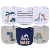 Maiwa dinosaur bibs front view with 3-layer waterproof design for drool protection