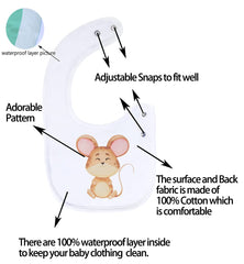 Maiwa baby bib adjustable snaps close-up for secure fit during messy feeds.