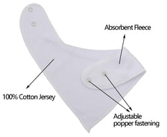 Maiwa bandana bib on baby highlights drool absorption and cute styling.