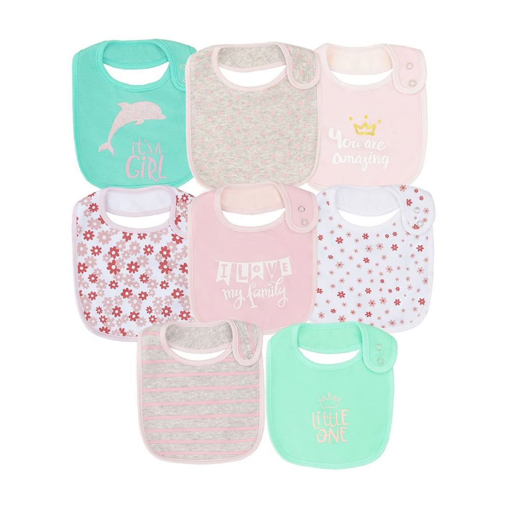 Maiwa cotton waterproof bibs protect clothing during teething drool with breathable fabric.