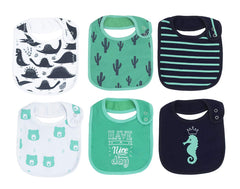 Maiwa waterproof cotton baby bib front panel offers skin-friendly comfort during drool.