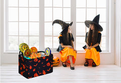 MAIZMZ Halloween Pumpkin Ghost basket closeup fabric demonstrates sturdy material and finish
