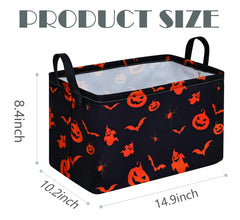 MAIZMZ Halloween Pumpkin Ghost basket side view shows collapsible design for space saving