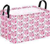 MAIZMZ heart print laundry basket brightens a kid's room while organizing toys