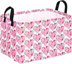 MAIZMZ heart print laundry basket brightens a kid's room while organizing toys