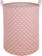 MAIZMZ pink laundry basket hamper front view for easy toy organization and bedroom decor.