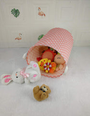 MAIZMZ pink laundry basket with waterproof lining protects interiors from spills.