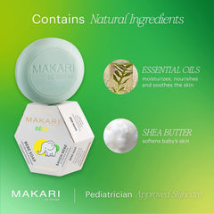 MAKARI Baby Soap zero-tears-formula promises tears-free bathtime routine.