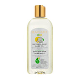 Makari Softness Care Baby Oil bottle closeup for gentle newborn hydration.