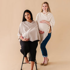 MakeMake Organics knit nursing cover vanilla packaged gift-ready for baby showers