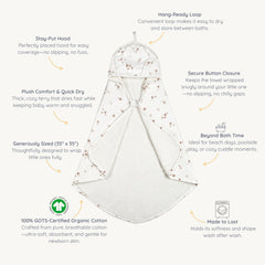 MakeMake Organics towel poncho combo—easy post-bath warmth and cozy wear.