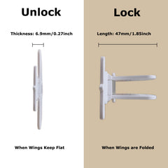 Makibi sliding-door-lock dimensions image notes folded length of 47 mm.
