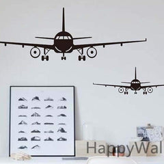 MAKLYER biplane silhouette wall decal adds playful charm to living rooms and play areas.