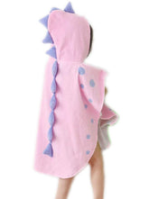 Maleroads dino-hooded-towel closeup shows soft terry fabric for quick drying after bath.