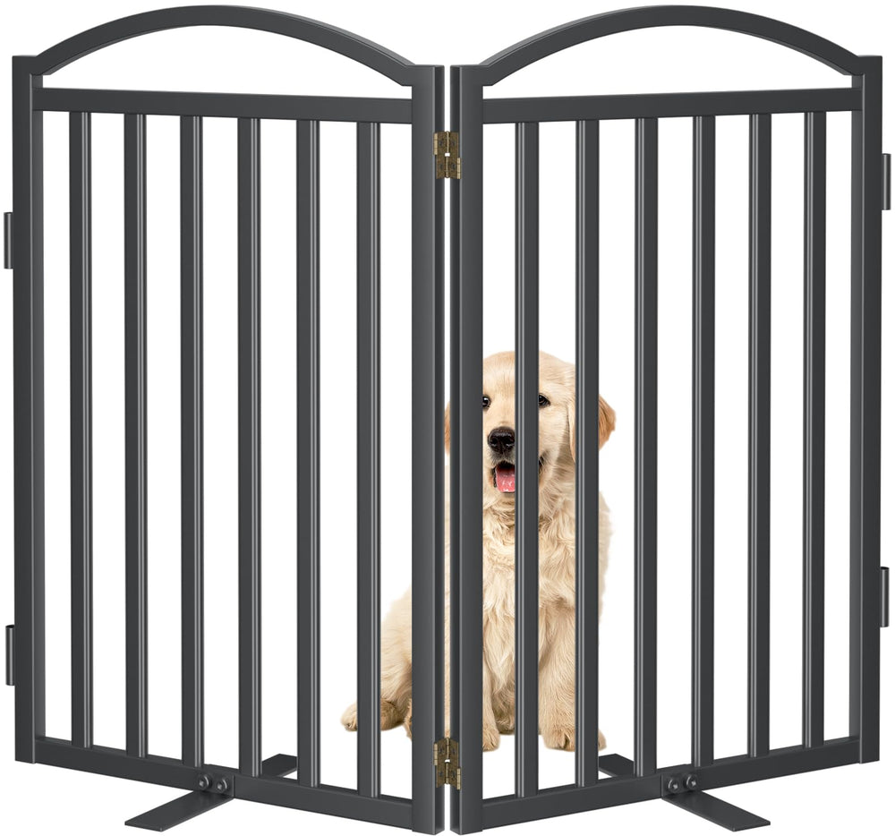 Malier metal freestanding dog gate assembly demonstrates a sturdy doorway solution