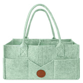 Maliton baby diaper caddy front view showing organized essentials for easy diaper changes